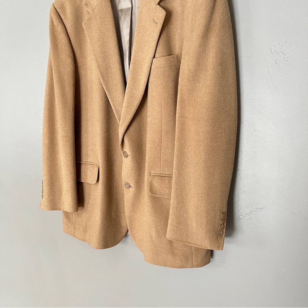 Vintage Stafford Camel Hair Wool Blend Tan Sport Coat Blazer Jacket Men’s 44R - Picture 4 of 14